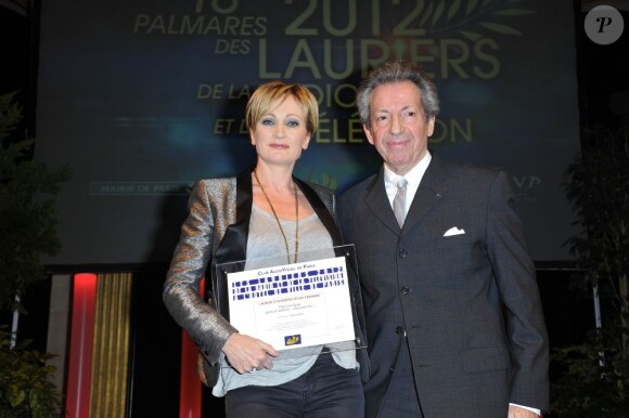 Patricia Kaas et Michel Creton lors du palmarès des 18e Lauriers de la radio et de la télévision à l'hôtel de ville de Paris, le 4 mars 2013