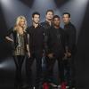Shakira, Usher, Adam Levine et Blake Shelton posent pour la promo de la 4e saison de The Voice, sur NBC dès le 25 mars 2013.