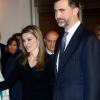 Le prince Felipe et la princesse Letizia d'Espagne arrivent à la 11e édition du concert in memoriam en hommage à toutes les victimes du terrorisme, à Madrid, le 7 mars 2013.