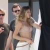 Doutzen Kroes en shooting photo pour Victoria's Secret à Saint-Barthélémy, le 5 mars 2013.