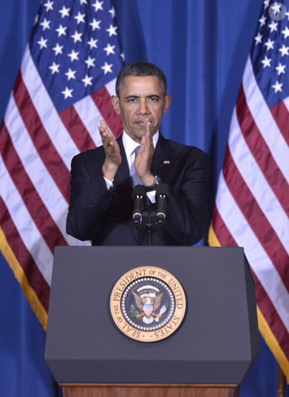 Barack Obama faisant un discours à Washington le 7 mars 2013