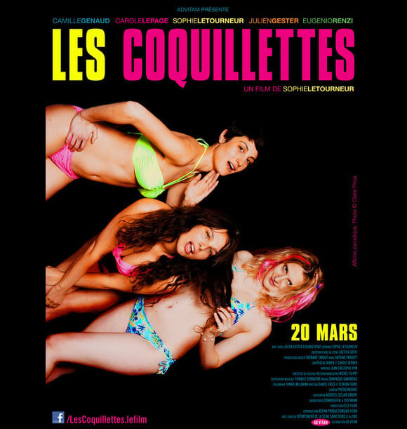 Affiche détournée de Spring Breakers pour la promotion de la comédie Les Coquillettes.