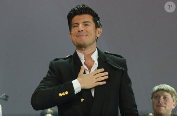 Exclusif - Vincent Niclo en concert, du 8 au 10 mars, avec les choeurs de l'Armée Rouge au Palais des Congrés à Paris, le 8 mars 2013.