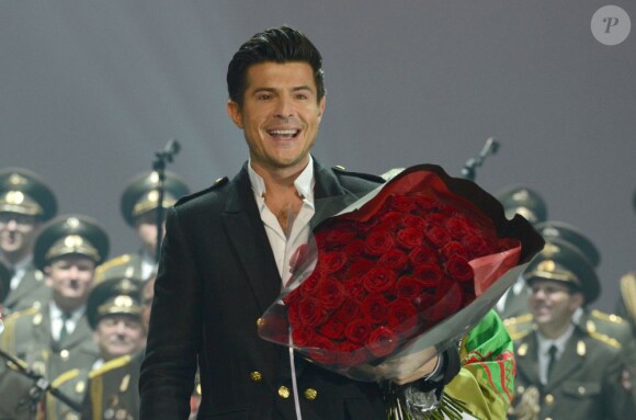 Exclusif - Vincent Niclo en concert, du 8 au 10 mars, avec les choeurs de l'Armée Rouge au Palais des Congrés à Paris, le 8 mars 2013.