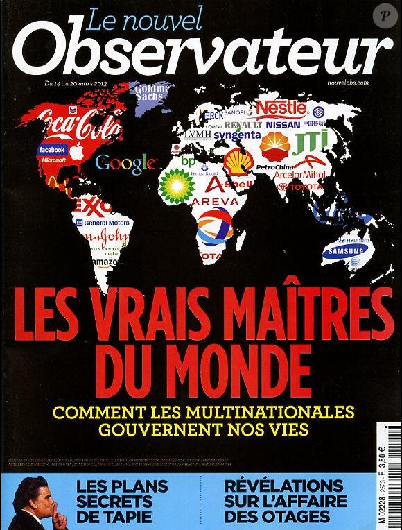 "Le nouvel Observateur" en kiosques le 14 mars 2013.