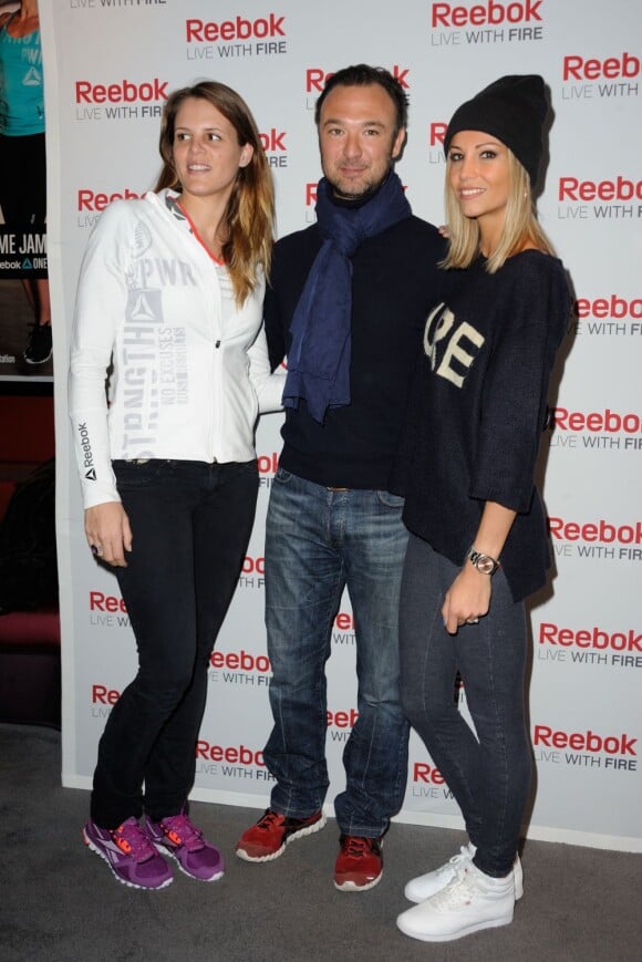 Alexandre Devoise, Alexandra Rosenfeld et Laure Manaudou lors d'un événement organisé par Reebok au Pure Club Med Gym de Bastille à Paris le 19 mars 2013