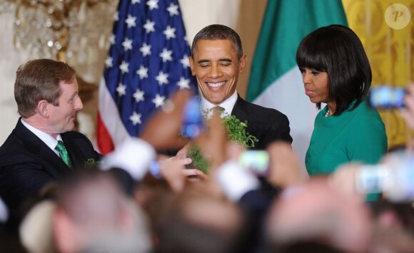 Michelle Obama et son époux Barack à la Maison Blanche à l'occasion d'un dîner d'Etat le 19 mars 2013