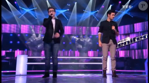 Gérôme Gallo et Olympe en pleine battle dans The Voice 2, samedi 23 mars 2013 sur TF1 - Certiainement l'une des plus attendues