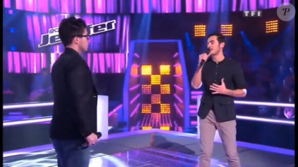 Gérôme Gallo et Olympe en pleine battle dans The Voice 2, samedi 23 mars 2013 sur TF1