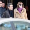 Nicolas Sarkozy et Carla Bruni Sarkozy à la sortie du Royal Monceau, le 9 février 2013.