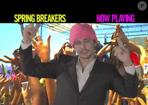 James Franco dans une vidéo amusante pour la promo de son dernier film Spring Breakers, mars 2013.