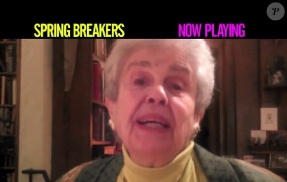 La grand-mère de James Franco dans une vidéo amusante pour la promo de Spring Breakers, mars 2013.