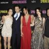 Vanessa Hudgens, Ashley Benson, James Franco, Selena Gomez et Rachel Korine à la première du film Spring Breakers à Hollywood, le 14 mars 2013.
