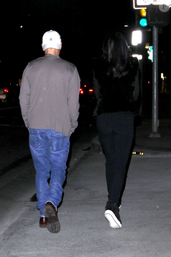 Liberty Ross et son nouveau compagnon Jimmy Iovine après un dîner romantique à Beverly Hills. Le 23 mars 2013. Le duo cache tout signe d'affection.