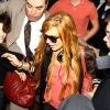 Lindsay Lohan à son arrivée très agitée à l'aéroport de Sao Paulo le 28 mars 2013.