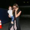 Victoria Beckham, sa fille Harper et ses fils Brooklyn, Romeo et Cruz s'offrent une escapade à Los Angeles. Ici, à l'aéroport LAX lors de leur arrivée. Le 28 mars 2013