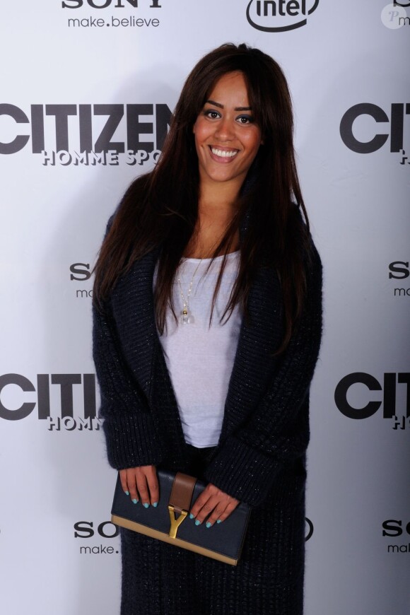 Amel Bent à la soirée de lancement du magazine Citizen K Homme Sport au Titty Twister à Paris, le 28 mars 2013.