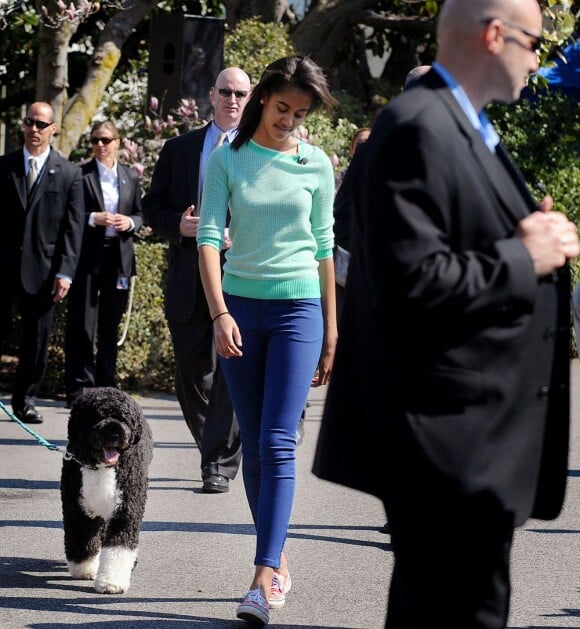Malia Obama pour la traditionnelle chasse aux oeufs de la Maison Blanche, le 1er avril 2013.