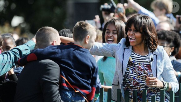 Michelle Obama pour la traditionnelle chasse aux oeufs de la Maison Blanche, le 1er avril 2013.