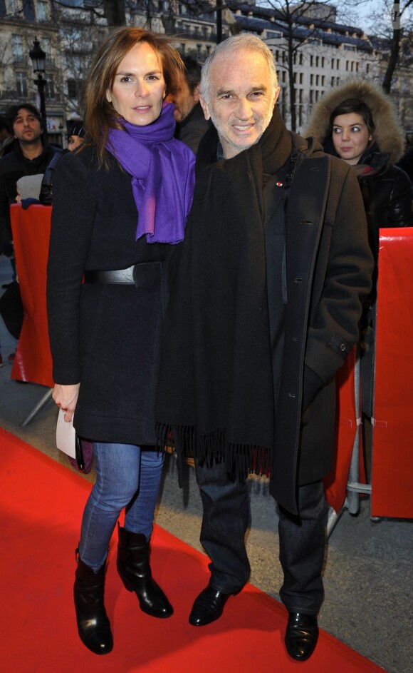 Brune de Marjorie, Alain Terzian lors de l'avant-première du film Des gens qui s'embrassent le 1er avril 2013 à Paris