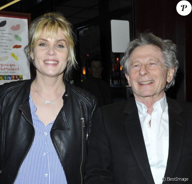 Emmanuelle Seigner et Roman Polanski lors de l'avant-première du film Des gens qui s'embrassent le 1er avril 2013 à Paris