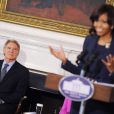 Harrison Ford et Michelle Obama - Présentation du film "42" à la Maison Blanche, à Washington le 2 avril 2013.