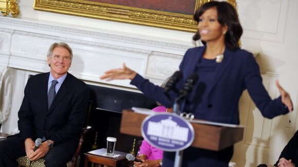 Michelle Obama : Rayonnante et ravissante pour Harrison Ford, ce héros !