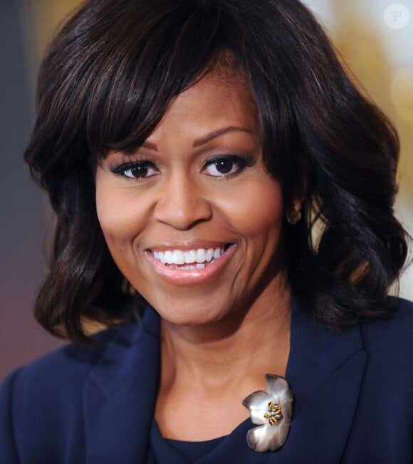 Michelle Obama, rayonnante - Présentation du film "42" à la Maison Blanche, à Washington le 2 avril 2013.