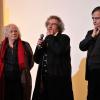 Le trio Lou Castel, Philippe Garrel et Jean-Pierre Léaud lors de la première du film La naissance de l'amour (sorti en 1993) pour l'ouverture du Festival Théâtre et Cinéma au Magic Cinéma de Bobigny le 3 avril 2013.