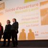 Lou Castel, Philippe Garrel et Jean-Pierre Léaud lors de la première du film La naissance de l'amour (sorti en 1993) pour l'ouverture du Festival Théâtre et Cinéma au Magic Cinéma de Bobigny le 3 avril 2013.