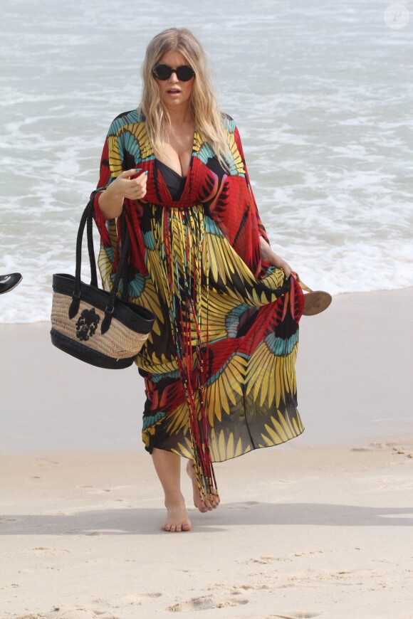 Fergie, enceinte, en vacances à Rio de Janeiro au Brésil, le 4 avril 2013.