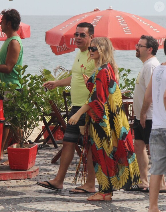 Fergie, enceinte, lors d'une après-midi plage à Rio de Janeiro au Brésil, le 4 avril 2013.