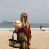 Fergie, enceinte, sur la plage d'Ipanema à Rio de Janeiro au Brésil, le 4 avril 2013.