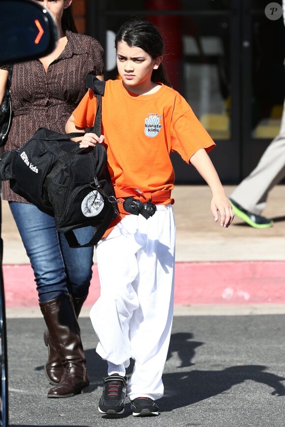 Blanket Jackson à la sortie de l'un de ses cours de karaté à Calabasas, le 4 avril 2013.