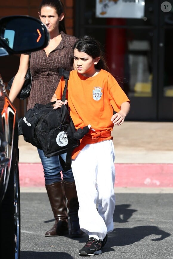 Blanket Jackson à la sortie de l'un de ses cours de karaté à Calabasas, le 4 avril 2013.