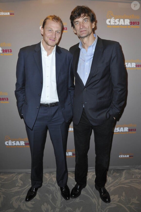 Nicolas et Eric Altmayer, frères et producteurs, lors du 8e prix Daniel Toscan du Plantier au restaurant de l'hôtel George V, le 18 février 2013.