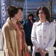  La princesse Mary de Danemark et la Première dame de Finlande, Jenni Haukio, visitant l'Académie royale des beaux-Arts de Copenhague, le 4 avril 2013. 