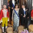  La princesse Mary de Danemark arrivant pour le dîner en l'honneur du couple présidentiel finlandais au palais de Fredensborg le 4 avril 2013 