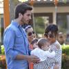 Kourtney Kardashian et Scott Disick emmènent leurs enfants Mason et Penelope dans un parc à Malibu. Le 7 avril 2013.