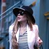 Exclusif - Lindsay Lohan va diner au restaurant à New York, le 8 avril 2013.
