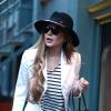 Exclusif - Lindsay Lohan va diner au restaurant à New York, le 8 avril 2013.