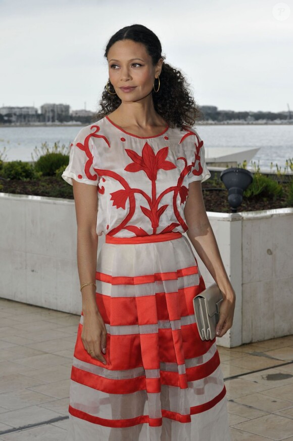 Thandie Newton à la 50e édition du MIP TV (Marché international des programmes de télévision), à Cannes le 8 avril 2013.