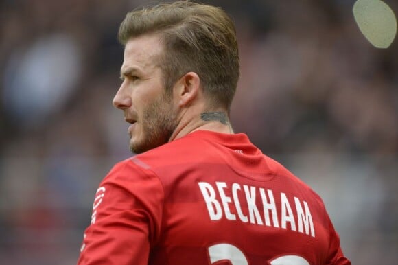 David Beckham pendant le match Troyes - PSG le 13 avril 2013.