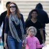 Exclusif - Marcia Cross emmène sa fille Eden à son cours de natation à Los Angeles, le 15 avril 2013.