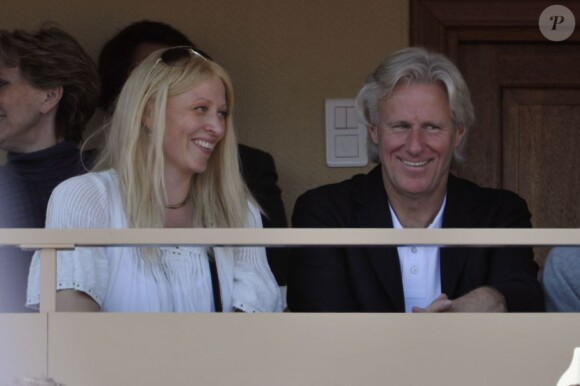 Björn Borg et sa femme Patricia Ostfeldt au tournoi de Monte-Carlo le 18 avril 2013.