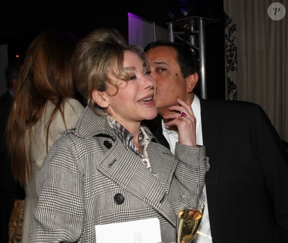 Grace de Capitani et Edouard Nahum au lancement de la nouvelle collection de Divamour, marque de lingerie haute-gamme, au Très Honore à Paris le 18 avril 2013.