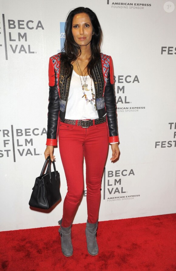 Padma Lakshmi lors de la projection du film Sunlight Jr. pendant le festival du film de Tribeca à New York, le 20 avril 2013.