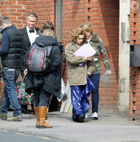 Exclusif - Dominic West et Helena Bonham Carter sur le tournage du biopic pour la BBC de Burton and Taylor, à Londres le 10 avril 2013