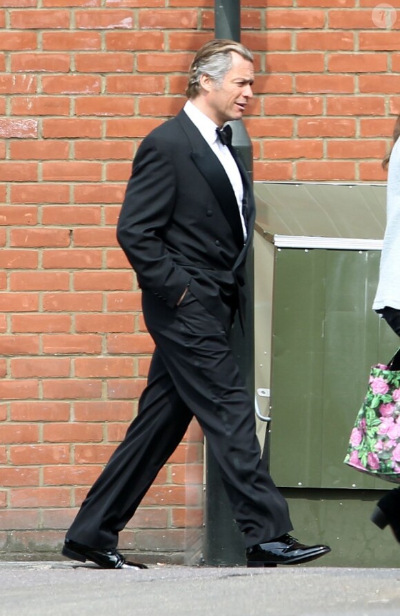 Exclusif - Dominic West sur le tournage du biopic pour la BBC de Burton and Taylor, à Londres le 10 avril 2013