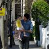 David Beckham et Harper Beckham dans les rues de Notting Hill à Londres. Le 24 avril 2013.